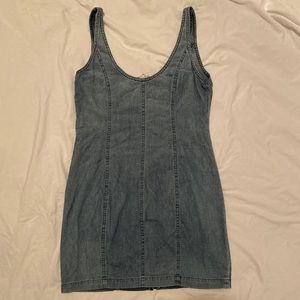 Denim Blue Mini Dress w/ Zipper Back